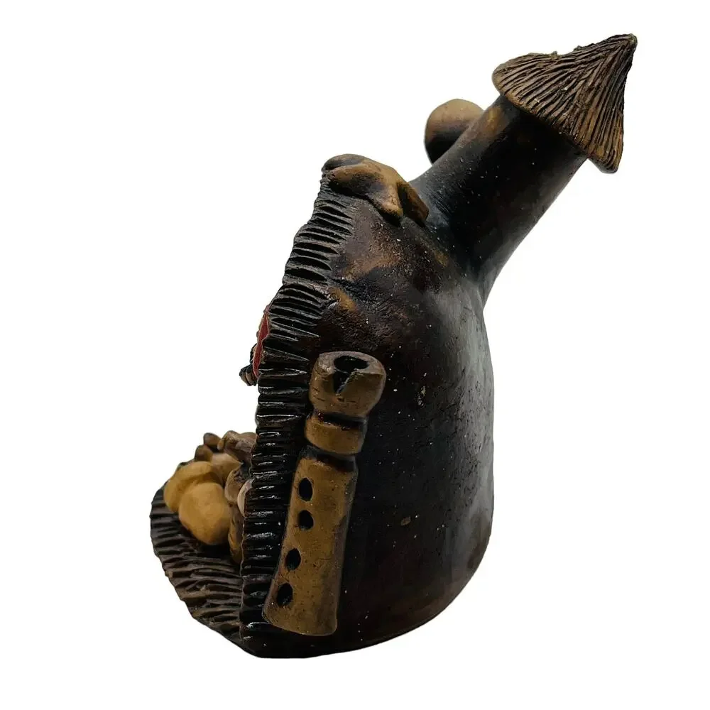 Nativity Scene Grotto Mushroom Ceramic Quirky Charming Likely South American